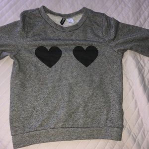 Gray and Black All hearts  H&M Shirt